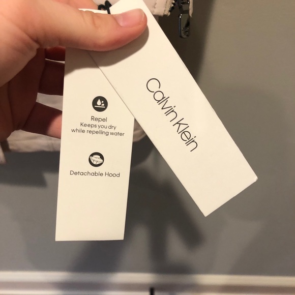 NWT Large Calvin Klein Trench Coat Removable hood - Picture 5 of 12